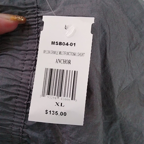 Onia Nylon Crinkle Multifunctional Short, Anchor Grey, size XL - Picture 4 of 9